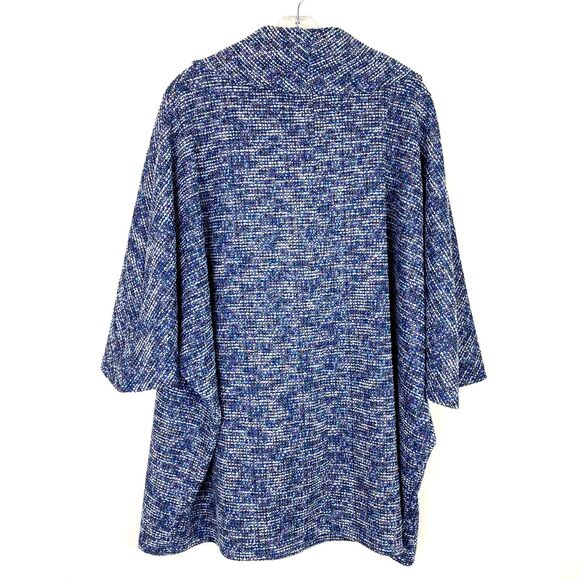 Lane Bryant Womens Blue Tweed Sweater Size 14-16 Textured Cowl Neck Pouch Pocket - Picture 7 of 8